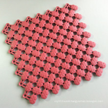 Antibacterially UV-Resistant Soft Vinyl Tiles Wet Area Mat Antique Pink